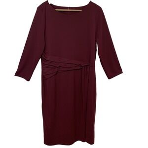 Talbots Dress  XL Career Sheath Ruched 3/4‎ Sleeve Stretch Office Travel Work